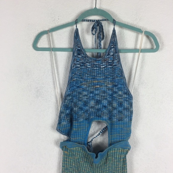 Staud Edesia Rainbow Stripe Knit Cut Out Midi Dress Small - Picture 4 of 6